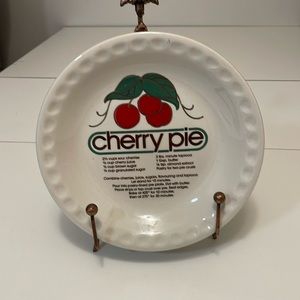 Mount Clemens Pottery 10” Cherry Pie Plate with Recipe